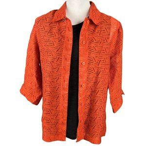 Allison Daley Petites Short Sleeve Button Down Shirt Size XL